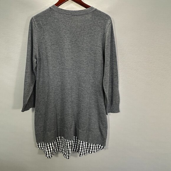 Anthropologie Moth Sweater Womens Large Gray Wool Blend Layered Look Tunic - Picture 8 of 8